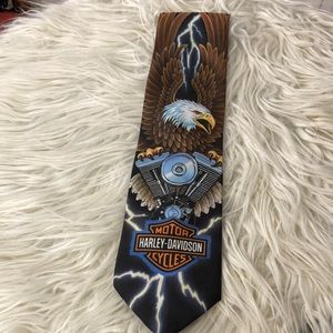 Vintage Harley Davidson Eagle Ralph Marlin Necktie 1995